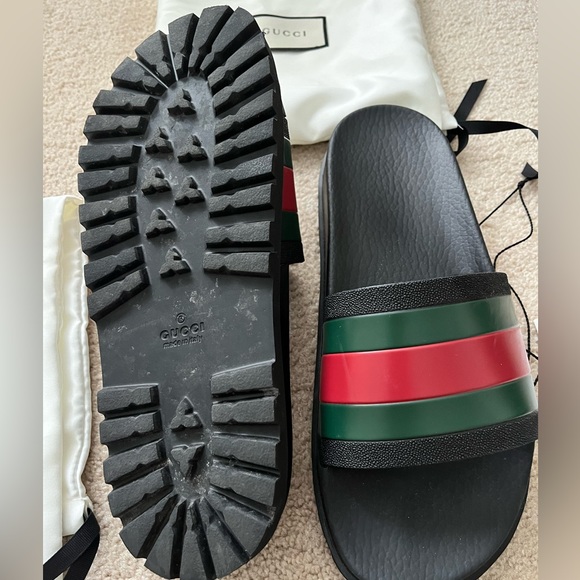Gucci Web Rubber Slides Men’s 9/Women’s 11 main image 6